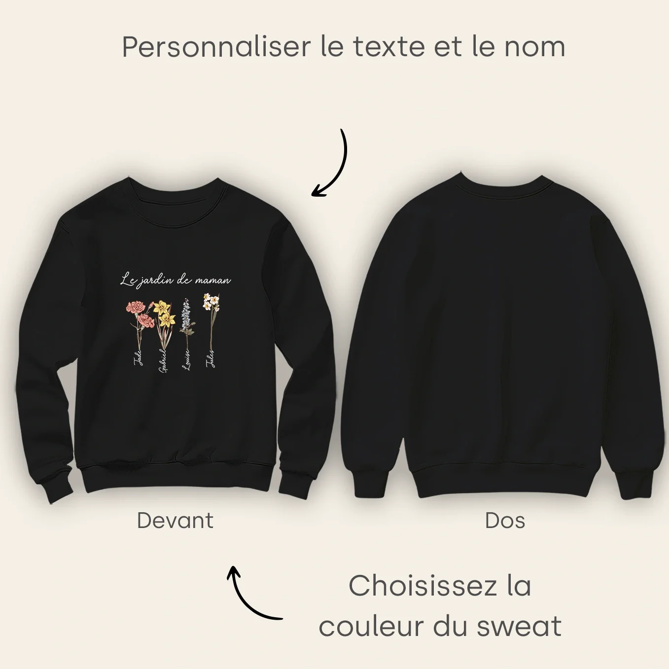 (FR) Personalisierter Sweater "Mamas Garten" - Image 10