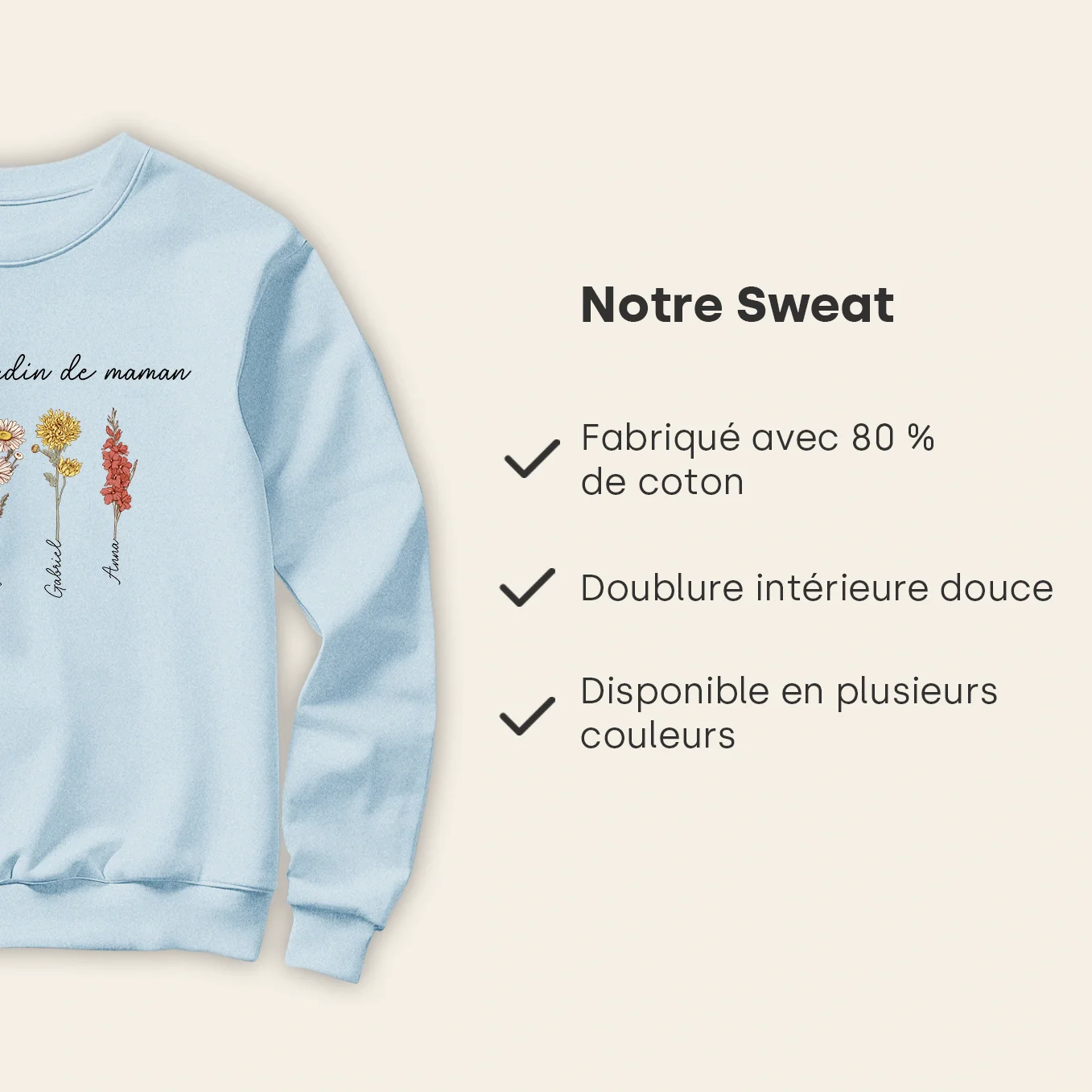 (FR) Personalisierter Sweater "Mamas Garten" - Image 9