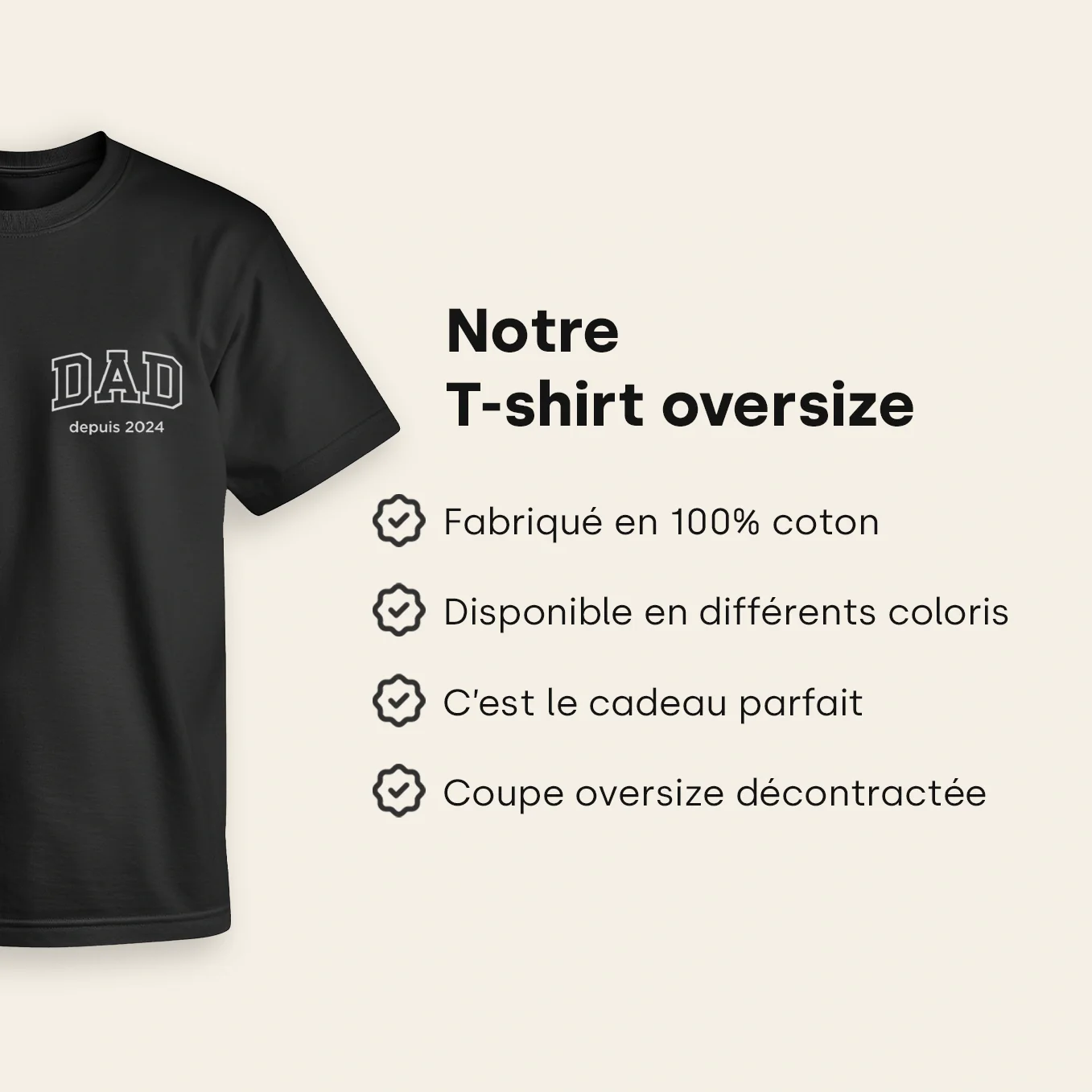 Personalized partner look oversized T-shirts Mom / Dad - Image 18
