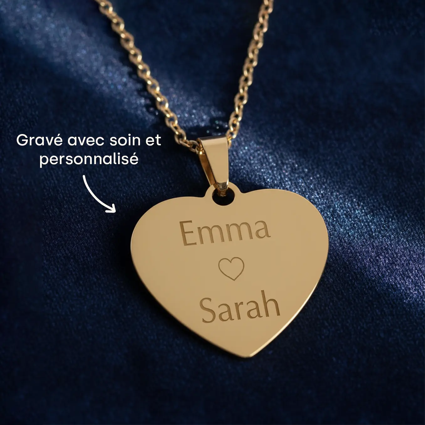 Personalisierte Herzkette mit Gravur “Besties” - Image 16