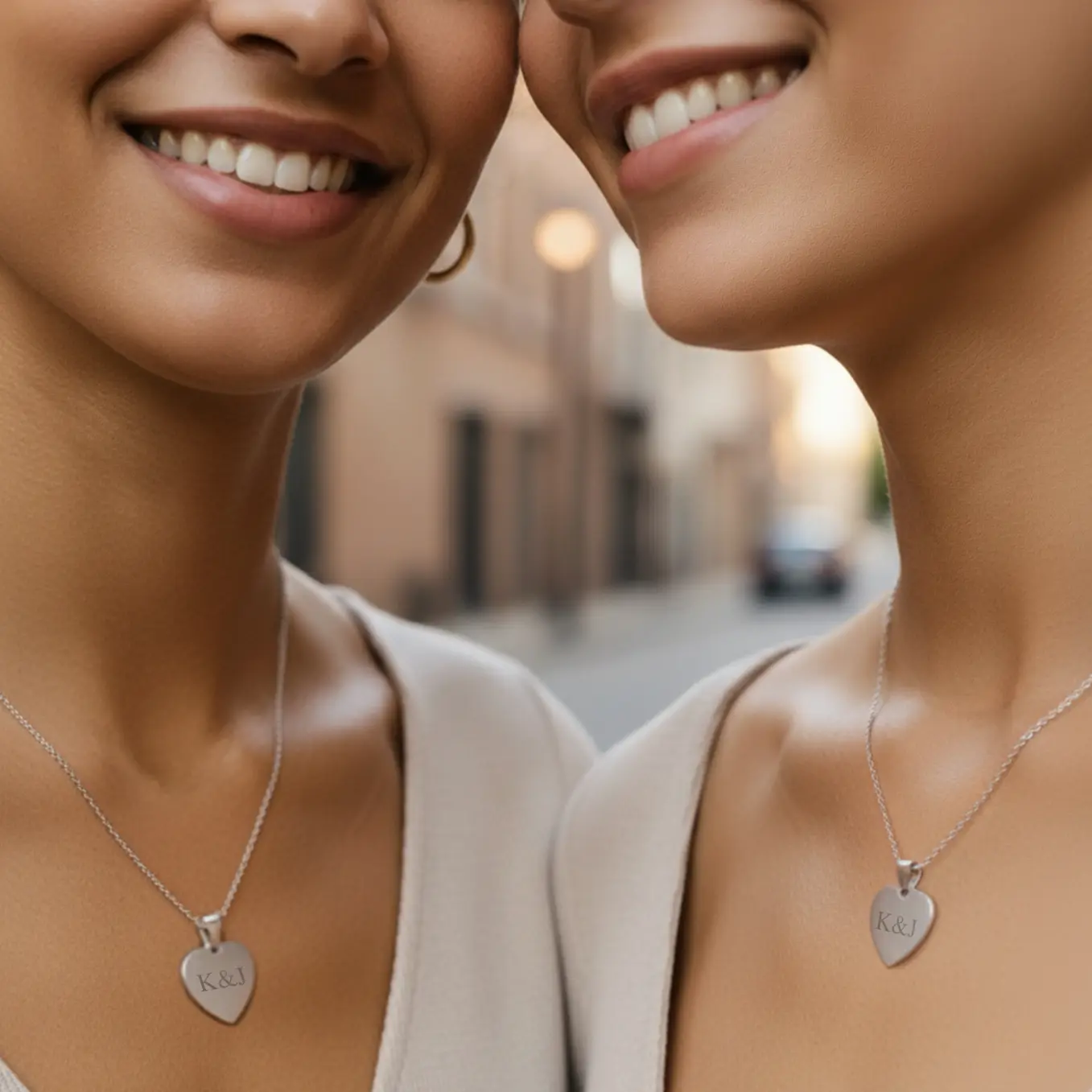 Personalisierte Herzkette mit Gravur “Besties” - Image 6