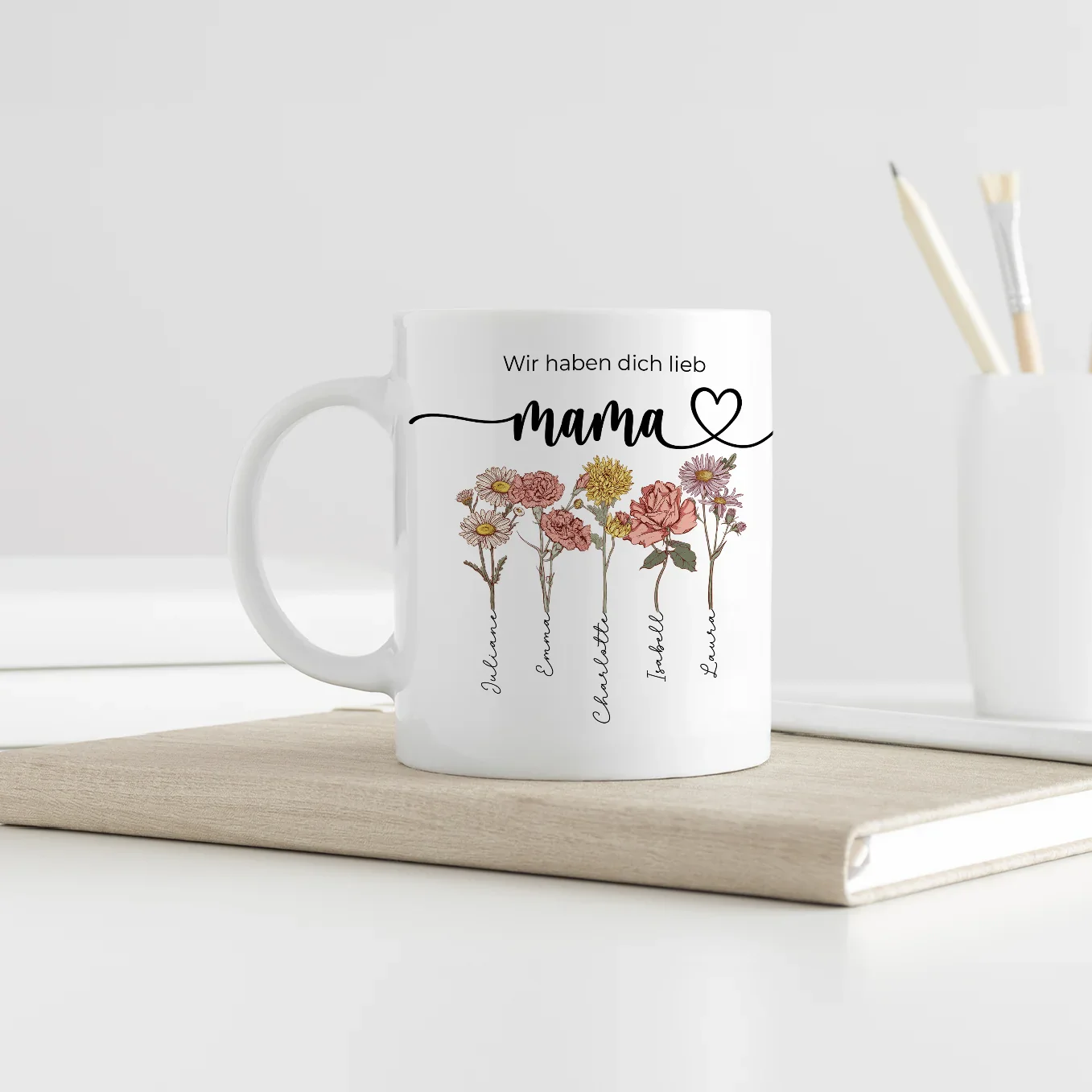 Personalized mug "Flowers for Mom"