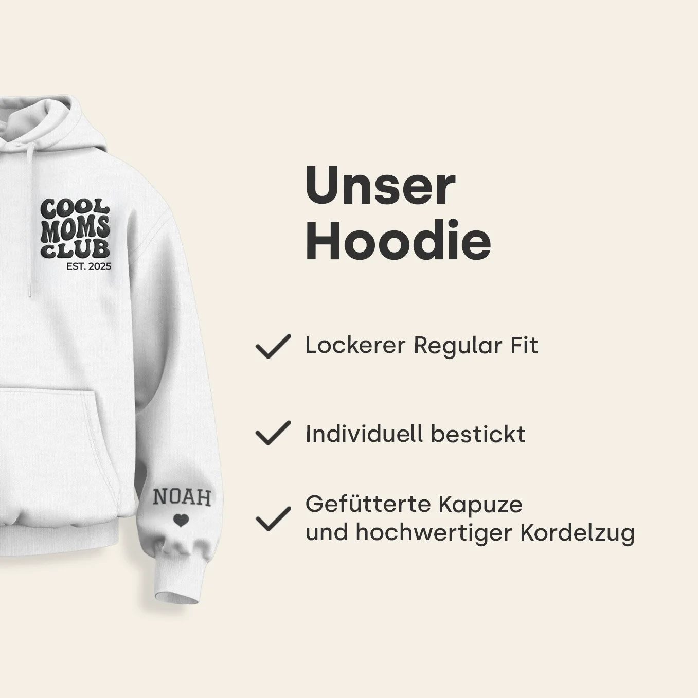 Personalisierter Hoodie bestickt "Cool Moms Club" - Image 9