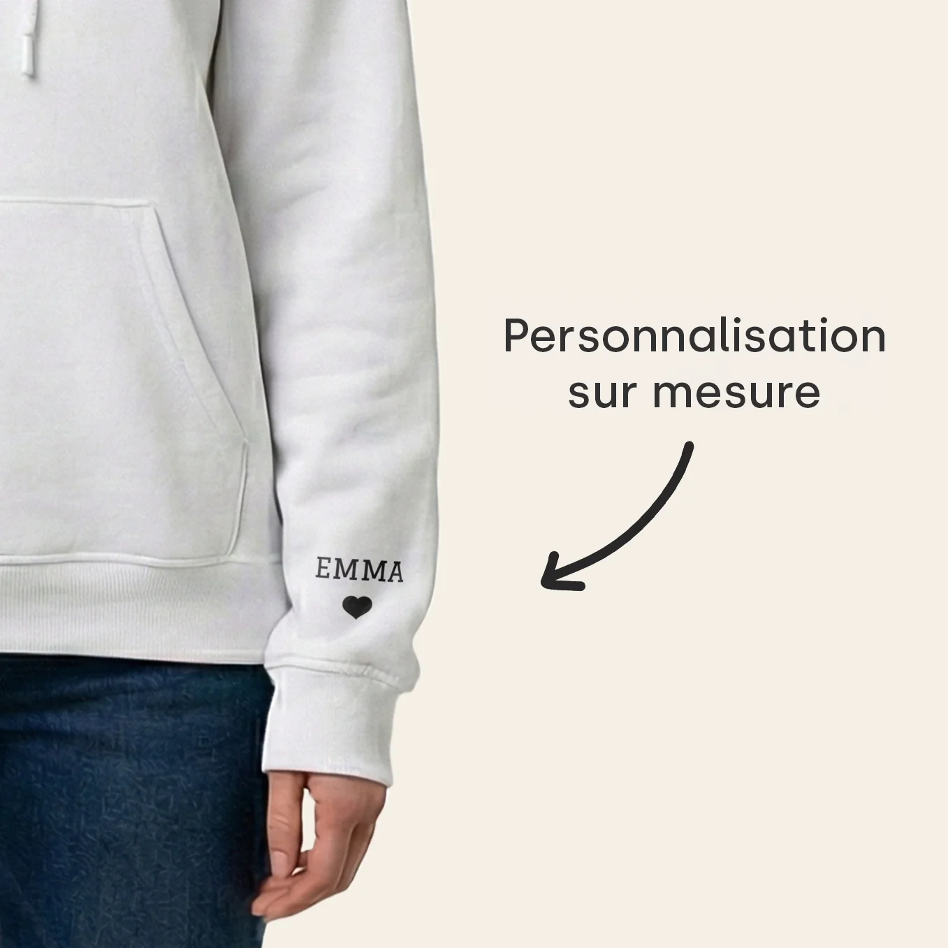Personalisierter Hoodie "Mama Herz" mit Ärmeldruck - Image 14