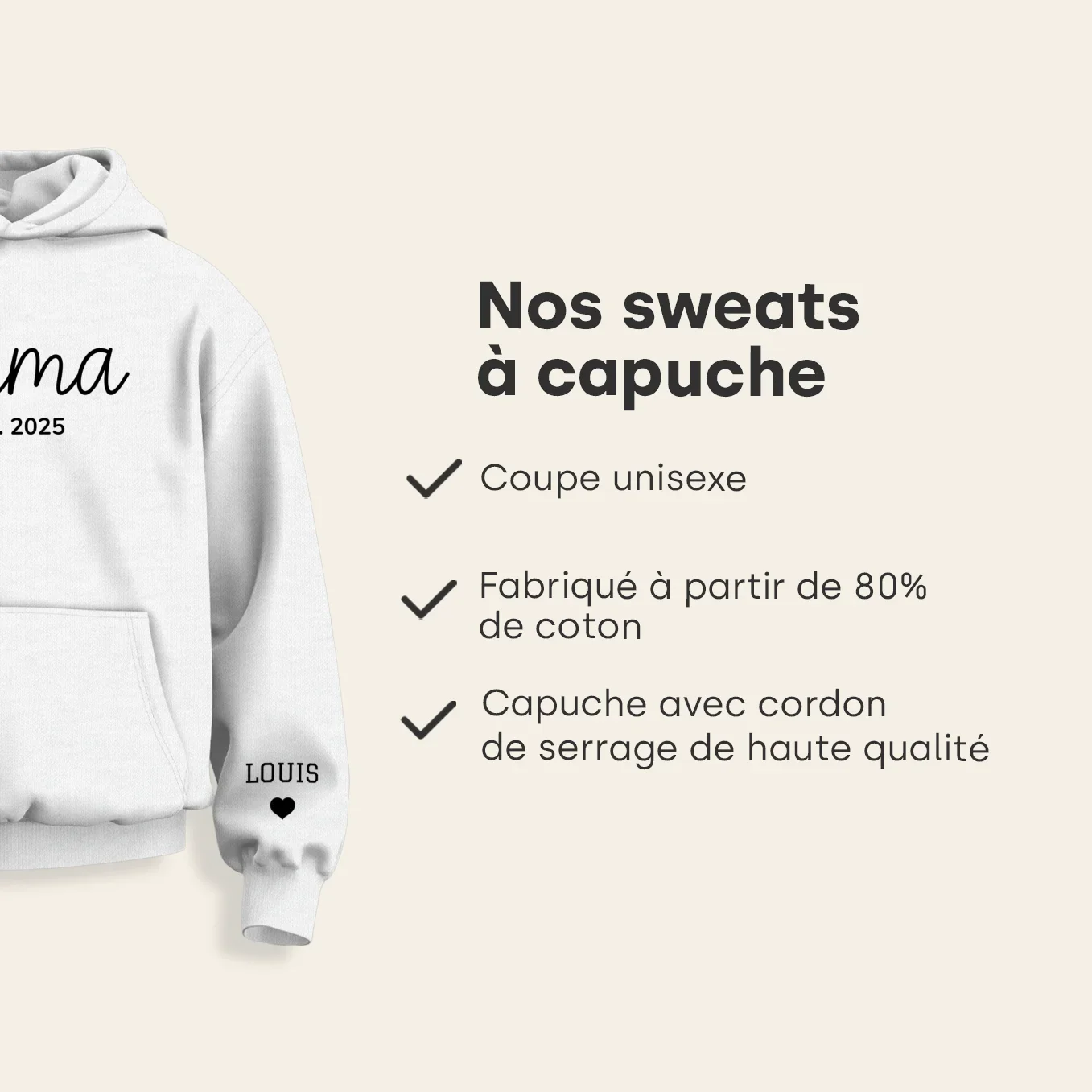 Personalisierter Hoodie "Mama Herz" mit Ärmeldruck - Image 19