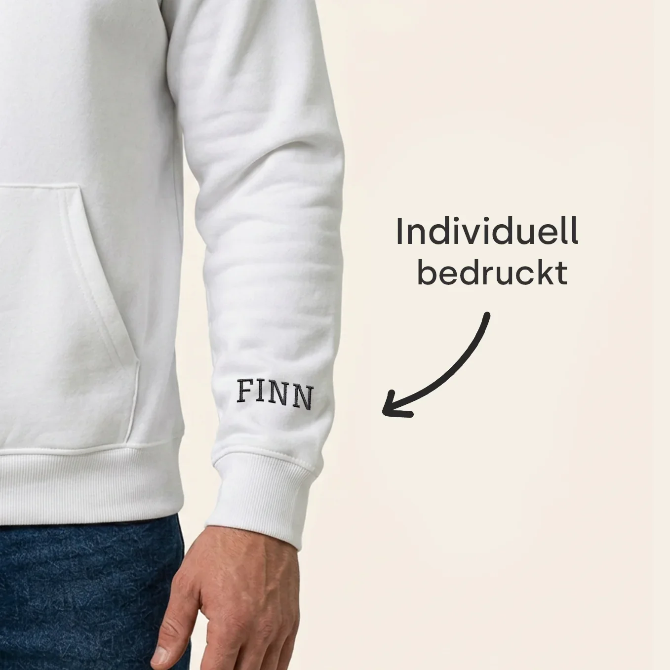 Personalisierter Hoodie "PAPA" mit Ärmeldruck - Image 5