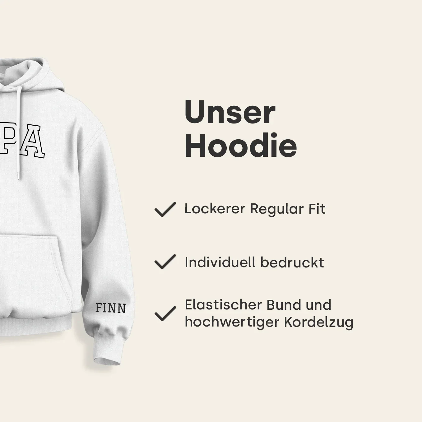 Personalisierter Hoodie "PAPA" mit Ärmeldruck - Image 9