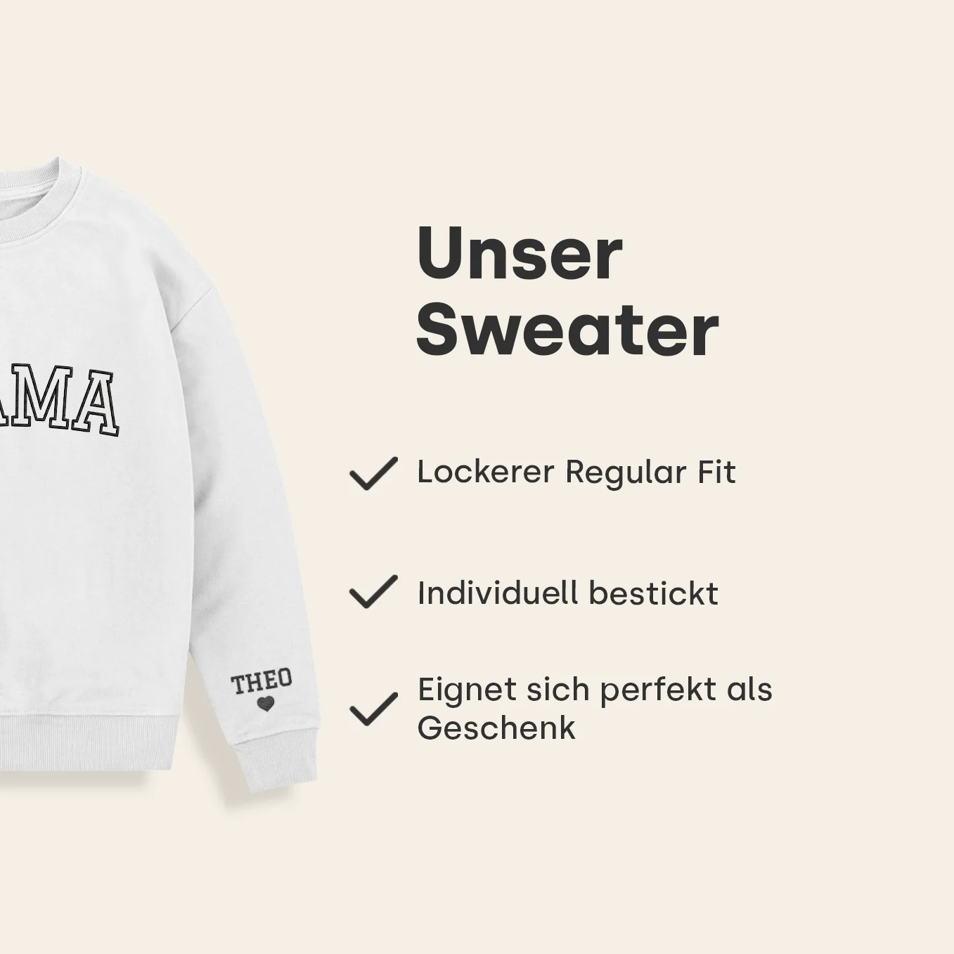 Personalisierter Sweater bestickt "MAMA" - Image 10