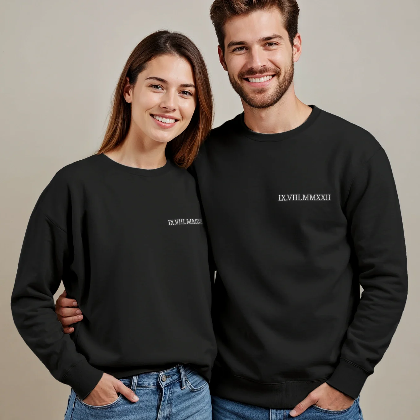 SINGLE Roman Date on Sweater (Embroidered) (DE & FR) - Image 3