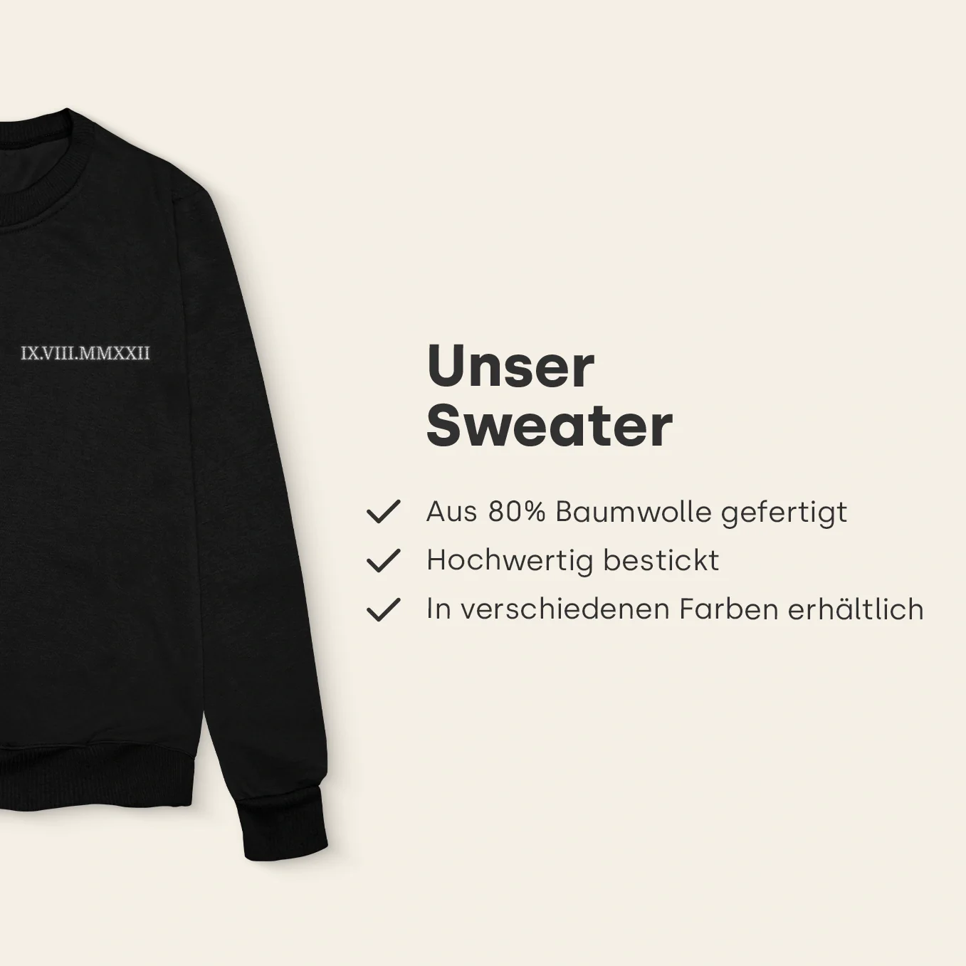 SINGLE Roman Date on Sweater (Embroidered) (DE & FR) - Image 7