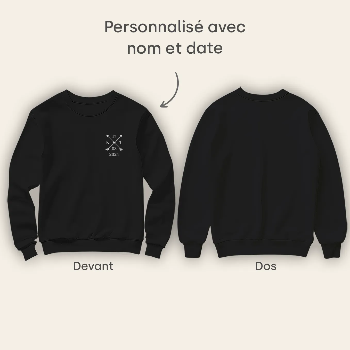 Personalisierter Sweater "Herz & Datum" - Image 15