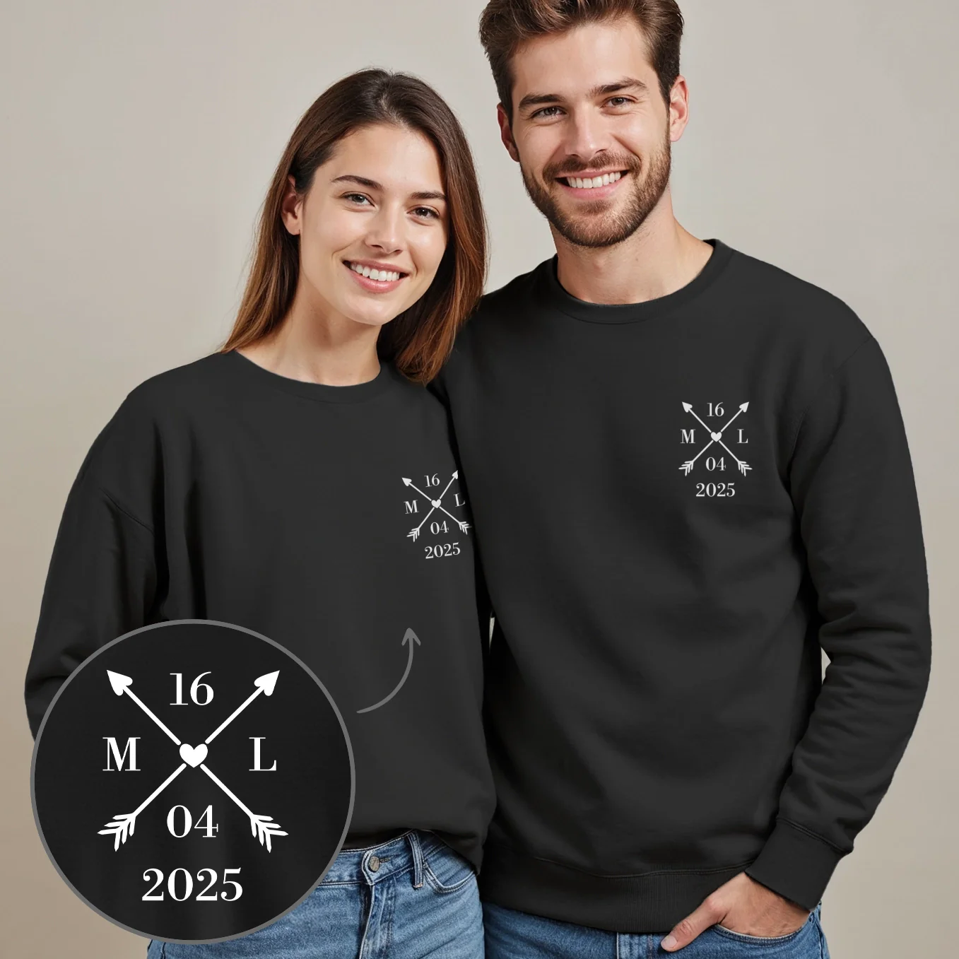 Personalisierter Sweater "Herz & Datum" - Image 2