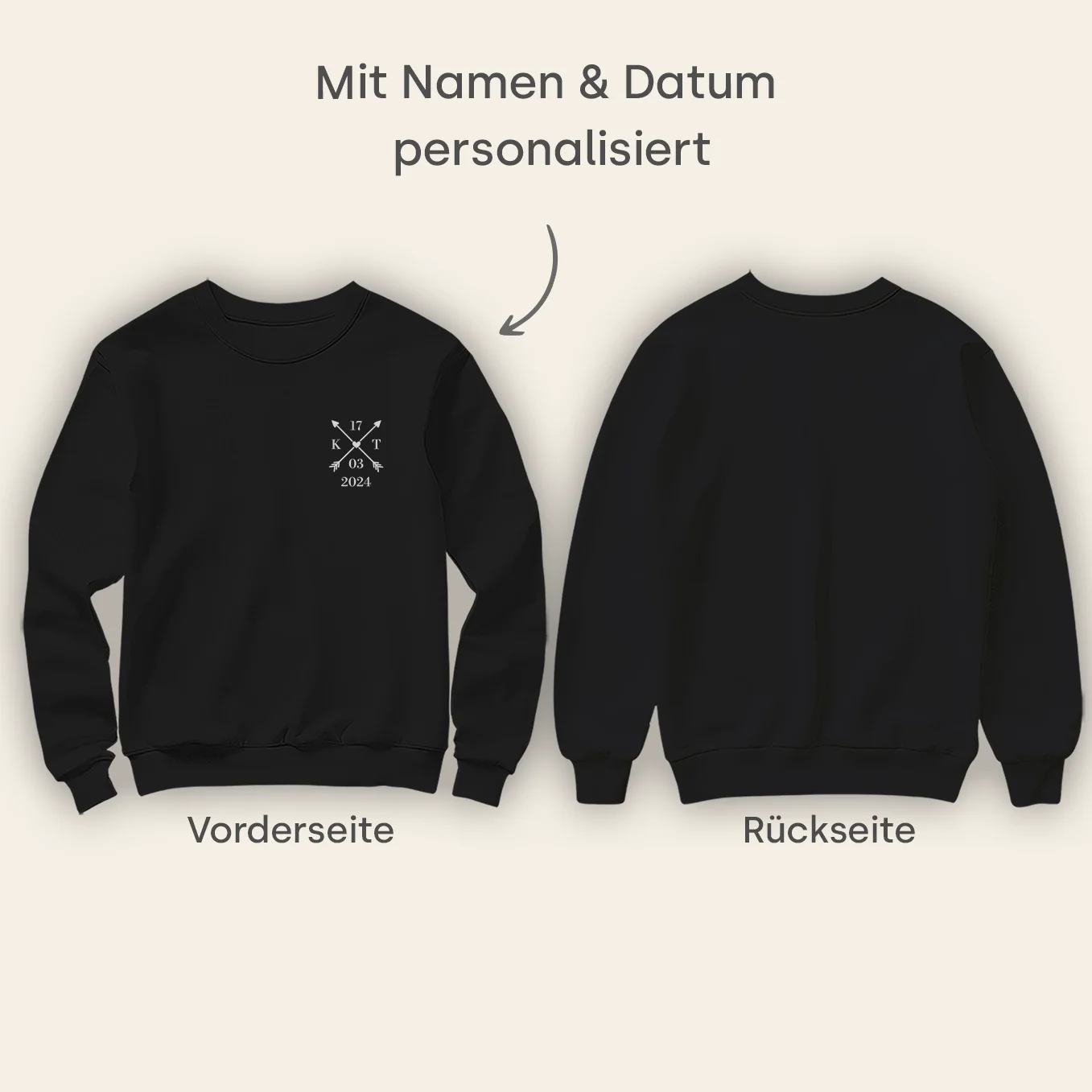 Personalisierter Sweater "Herz & Datum" - Image 7