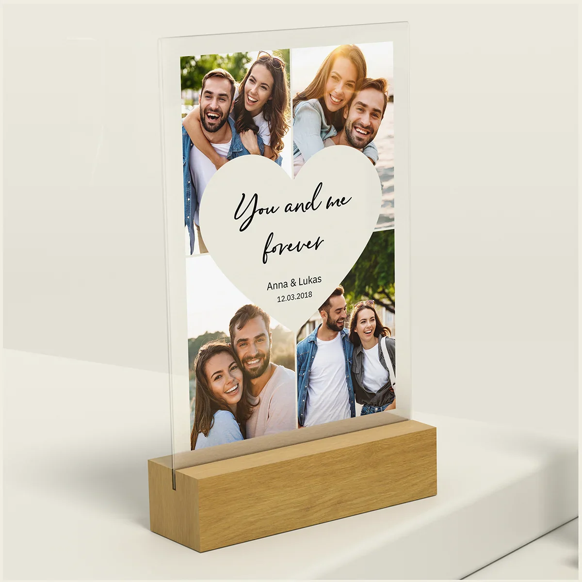 Personalized acrylic glass "Heart Photos"