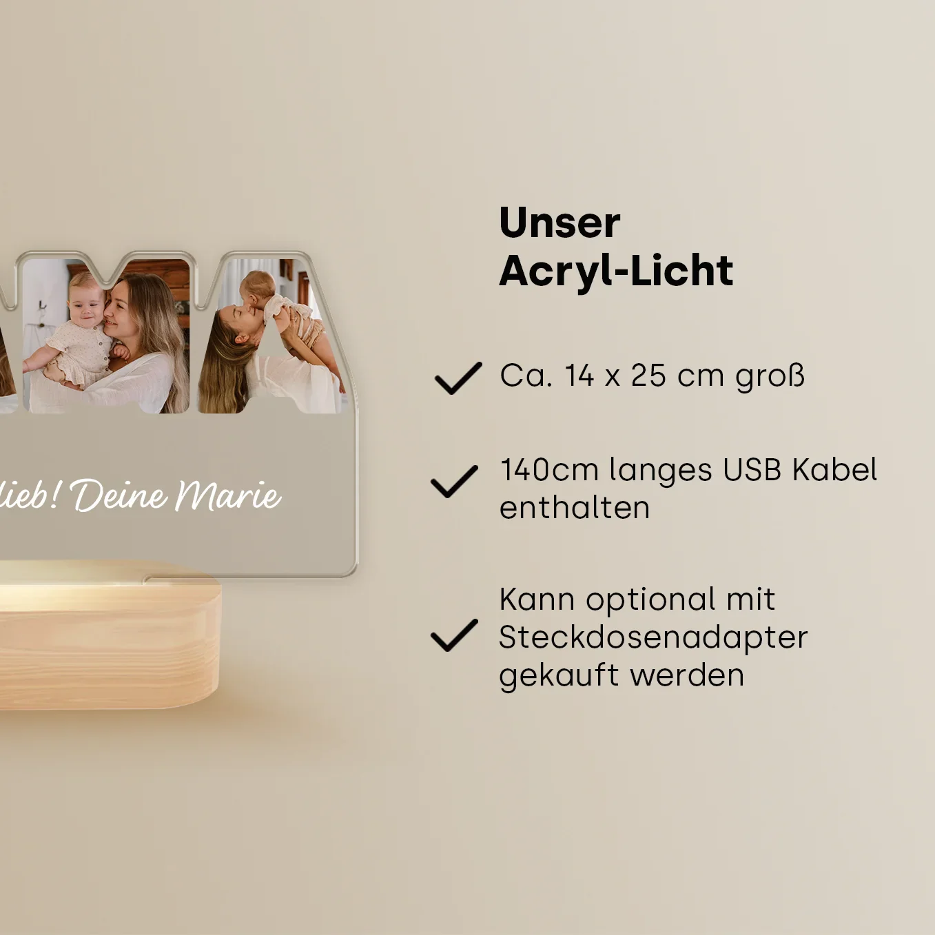 Personalized acrylic light ''MAMA'' - Image 10