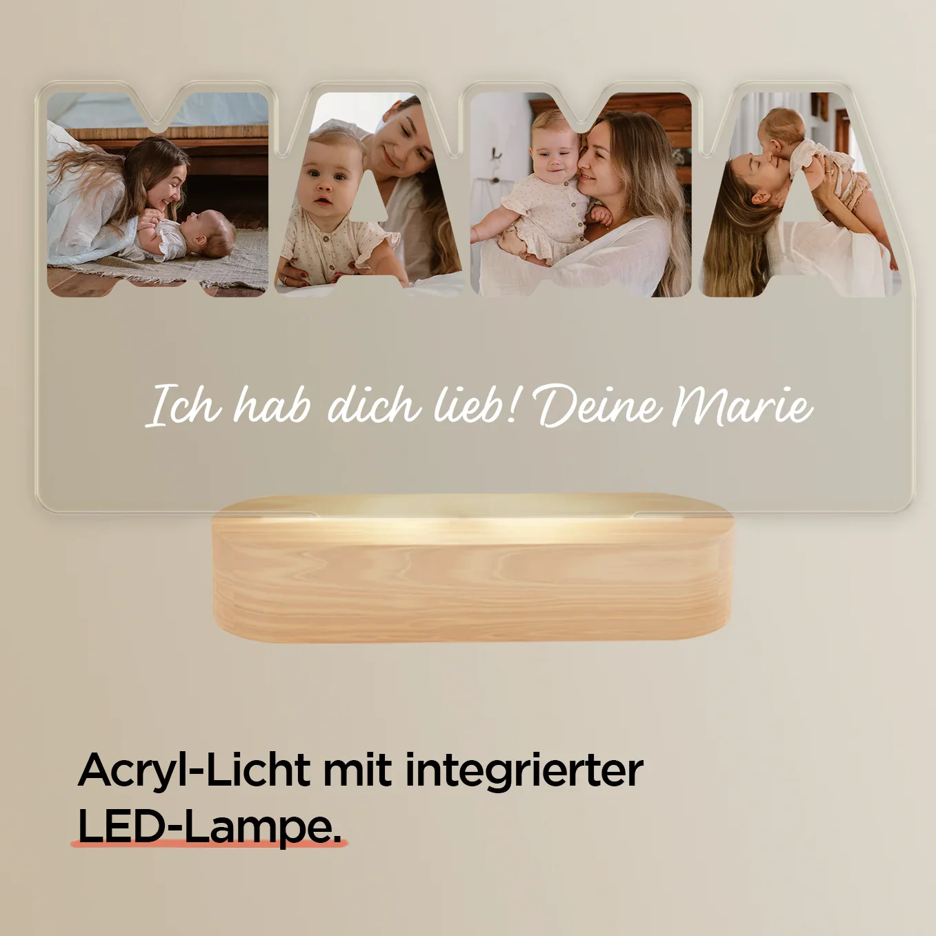 Personalized acrylic light ''MAMA'' - Image 2