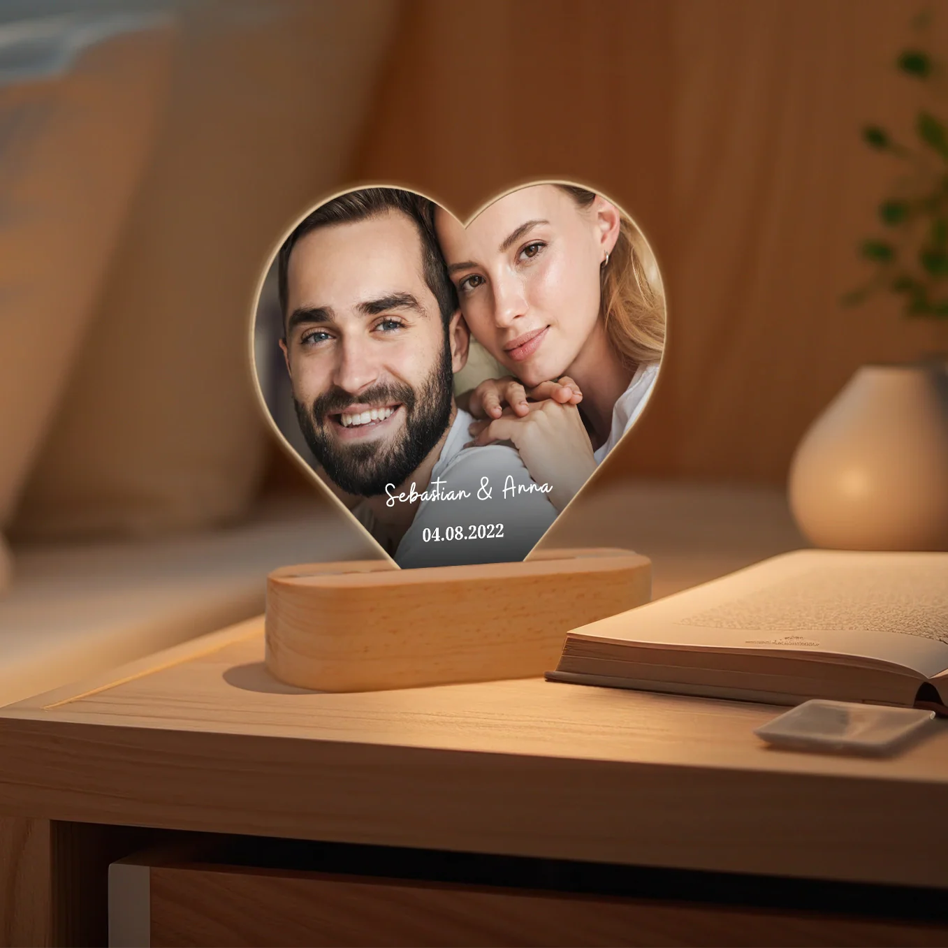 Personalized Heart Glowlight "Photo & Text" - Image 6
