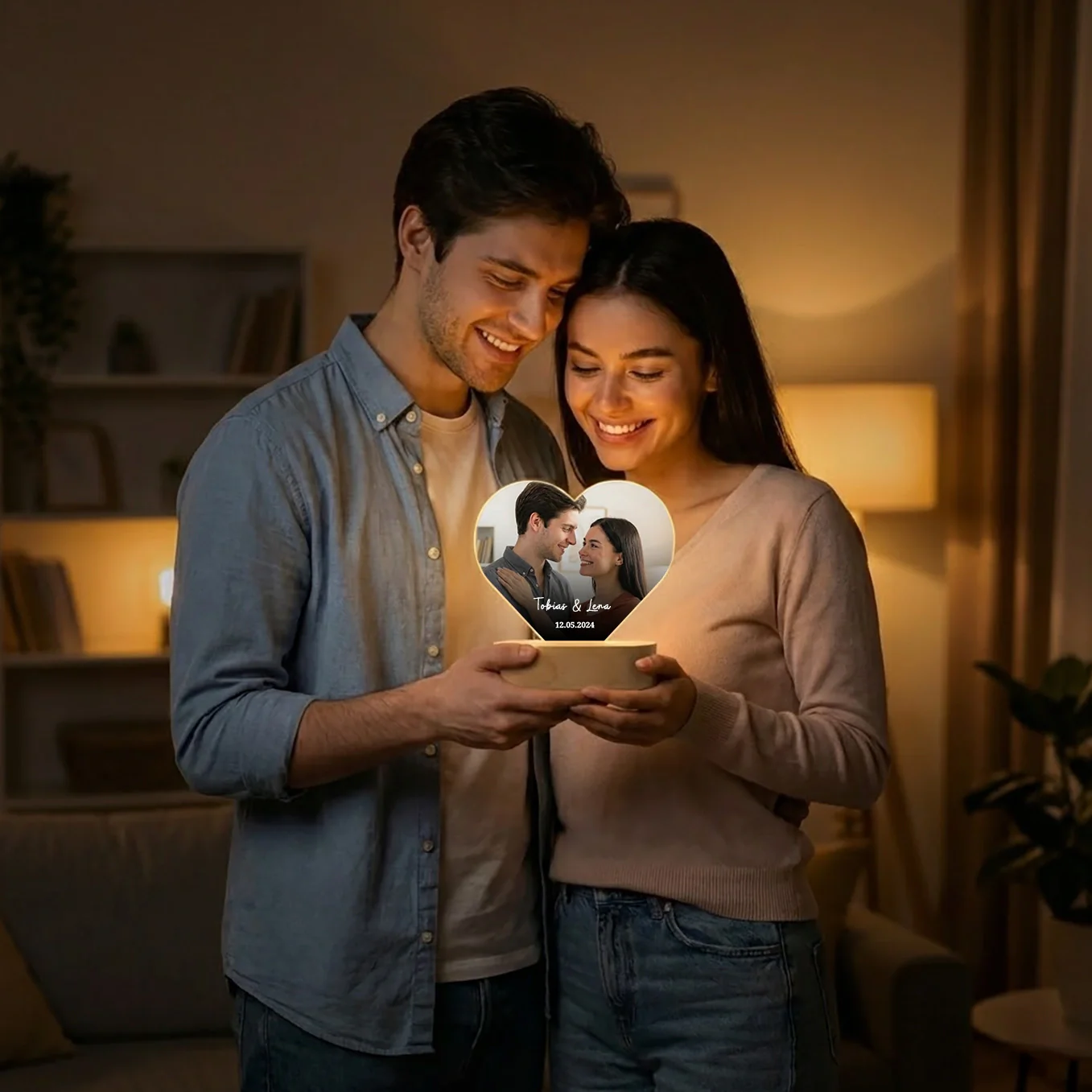 Personalized Heart Glowlight "Photo & Text" - Image 7
