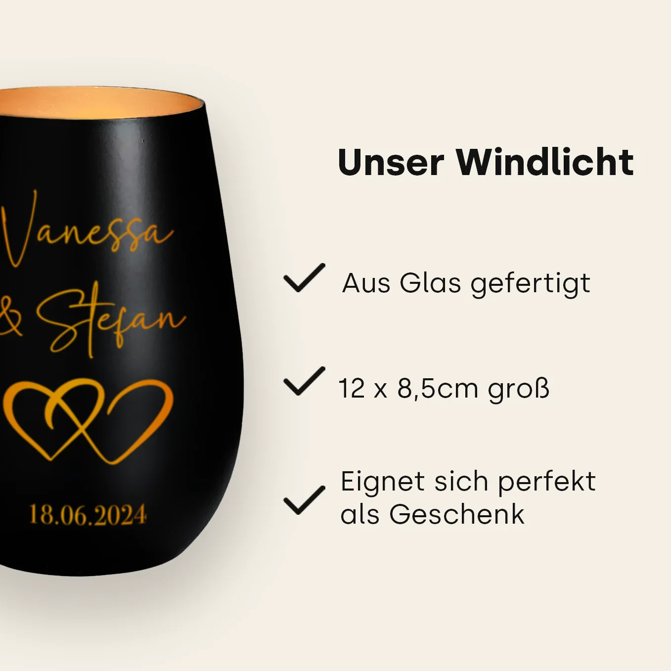 Personalisiertes Windlicht "Namen & Herzen" - Image 9
