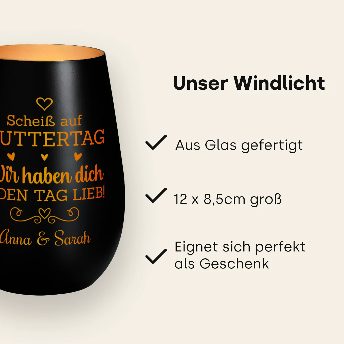 Personalisiertes Windlicht “Scheiss auf Muttertag” - Image 9