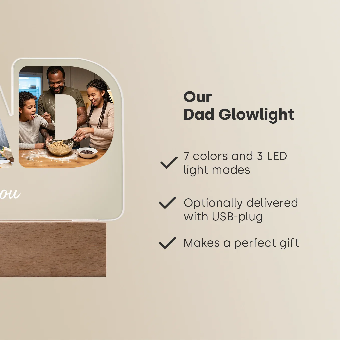 Personalized Acrylic Light "DAD" - Image 13