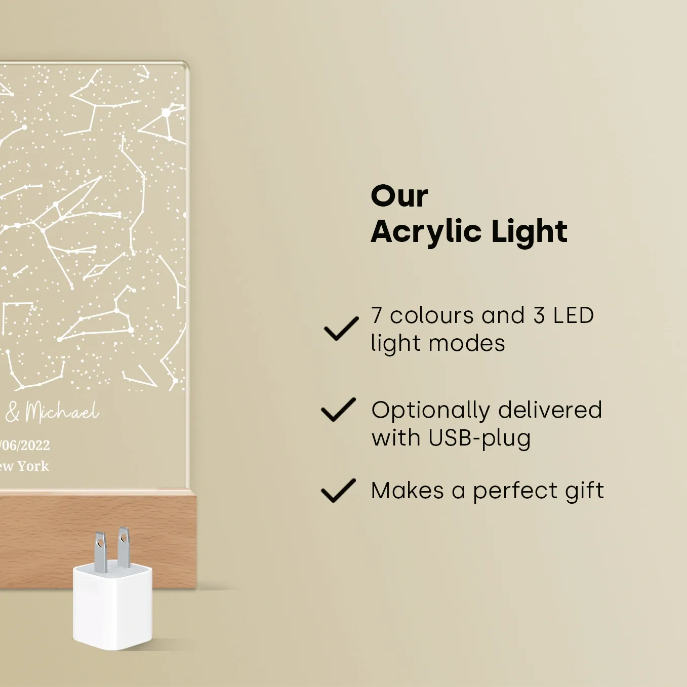 Personalized Acrylic Light "Starry Sky" | Night Light, Decorative Light
 - Image 11
