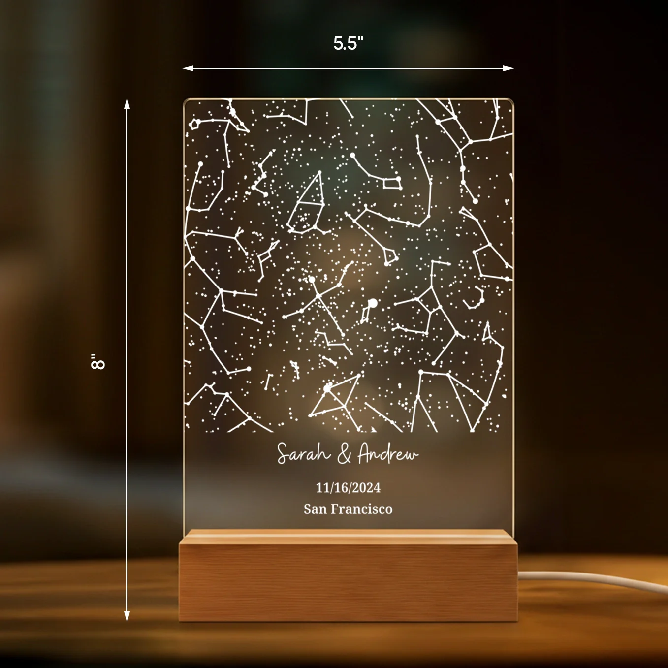 Personalized Acrylic Light "Starry Sky" | Night Light, Decorative Light
 - Image 9