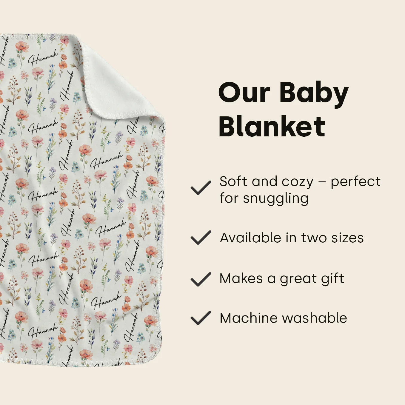 Personalized Baby Blanket "Flowers" - Image 10
