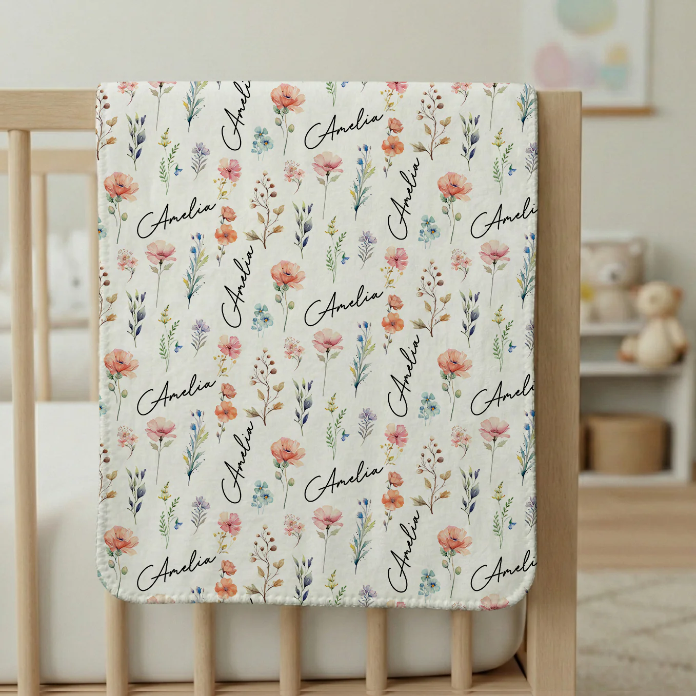 Personalized Baby Blanket "Flowers" - Image 4