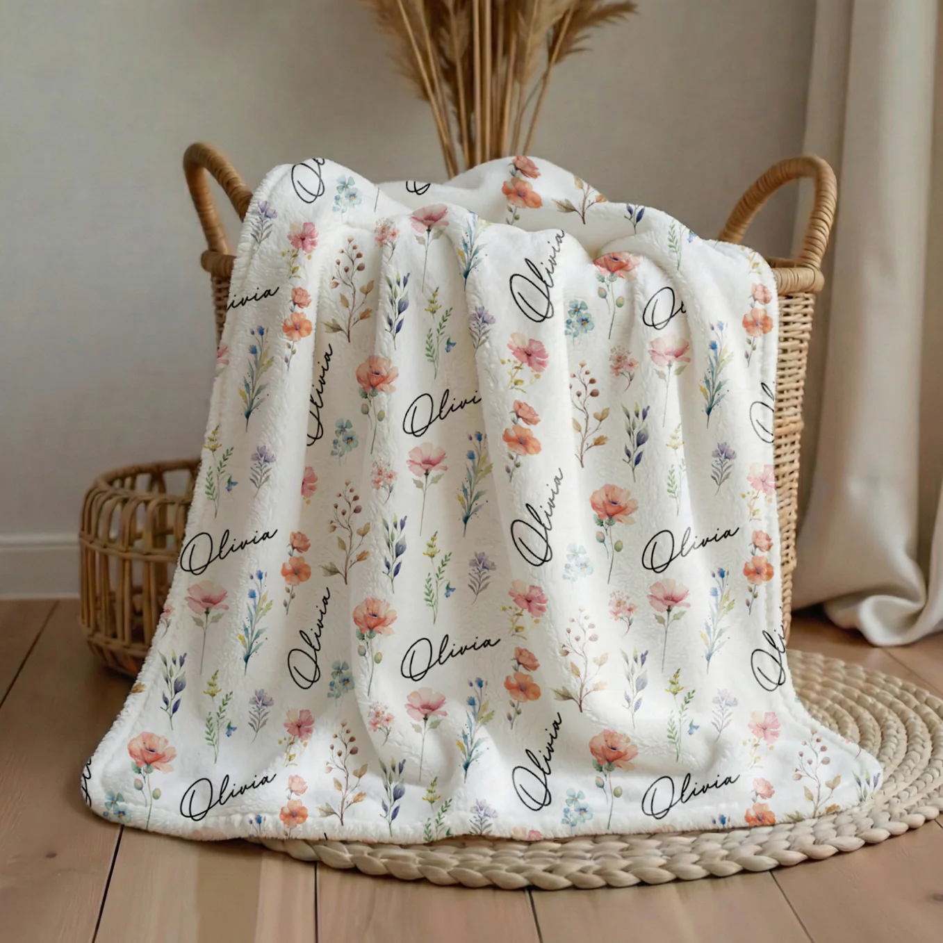 Personalized Baby Blanket "Flowers" - Image 5
