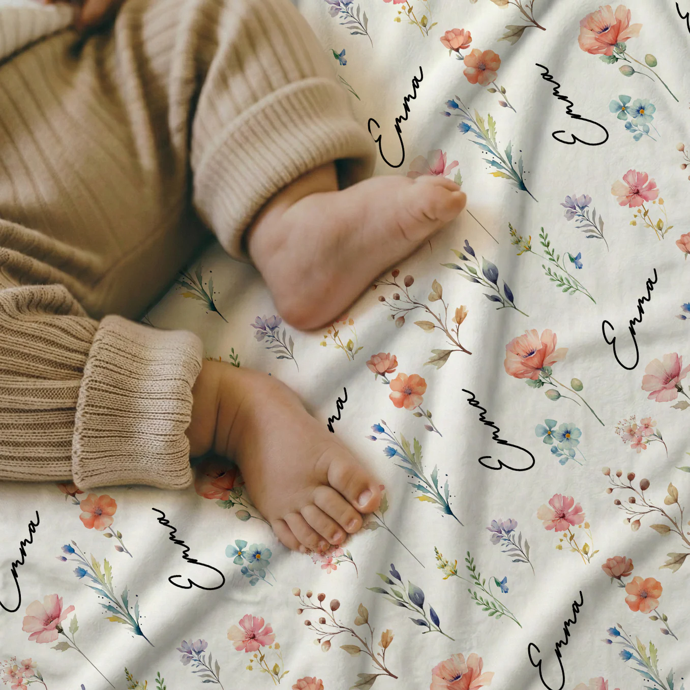 Personalized Baby Blanket "Flowers" - Image 7