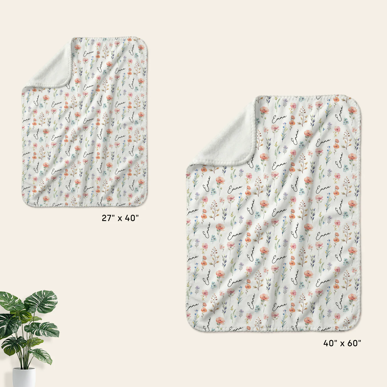 Personalized Baby Blanket "Flowers" - Image 9