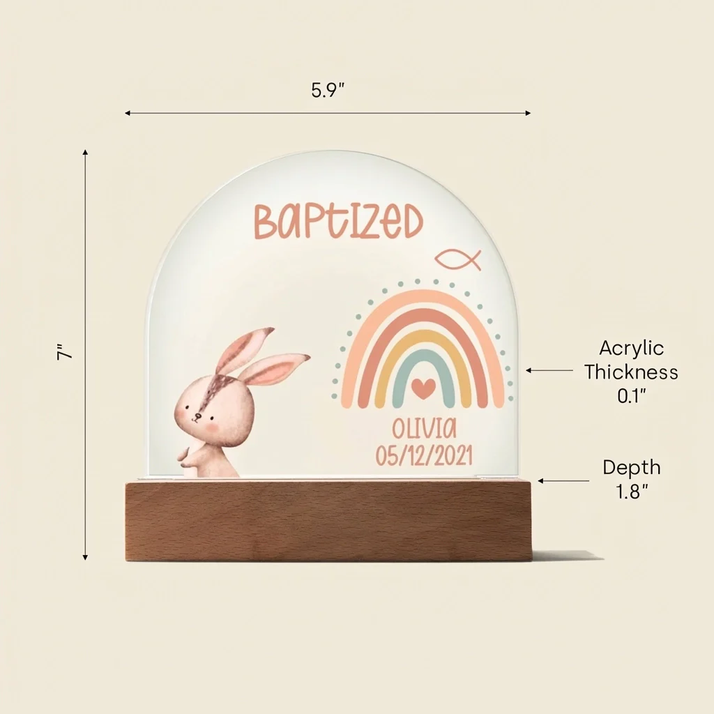 Personalized Baptism Night Light – Custom Name & Date - Image 10