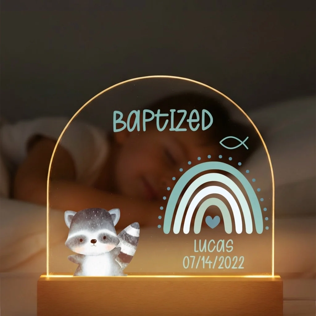 Personalized Baptism Night Light – Custom Name & Date - Image 6