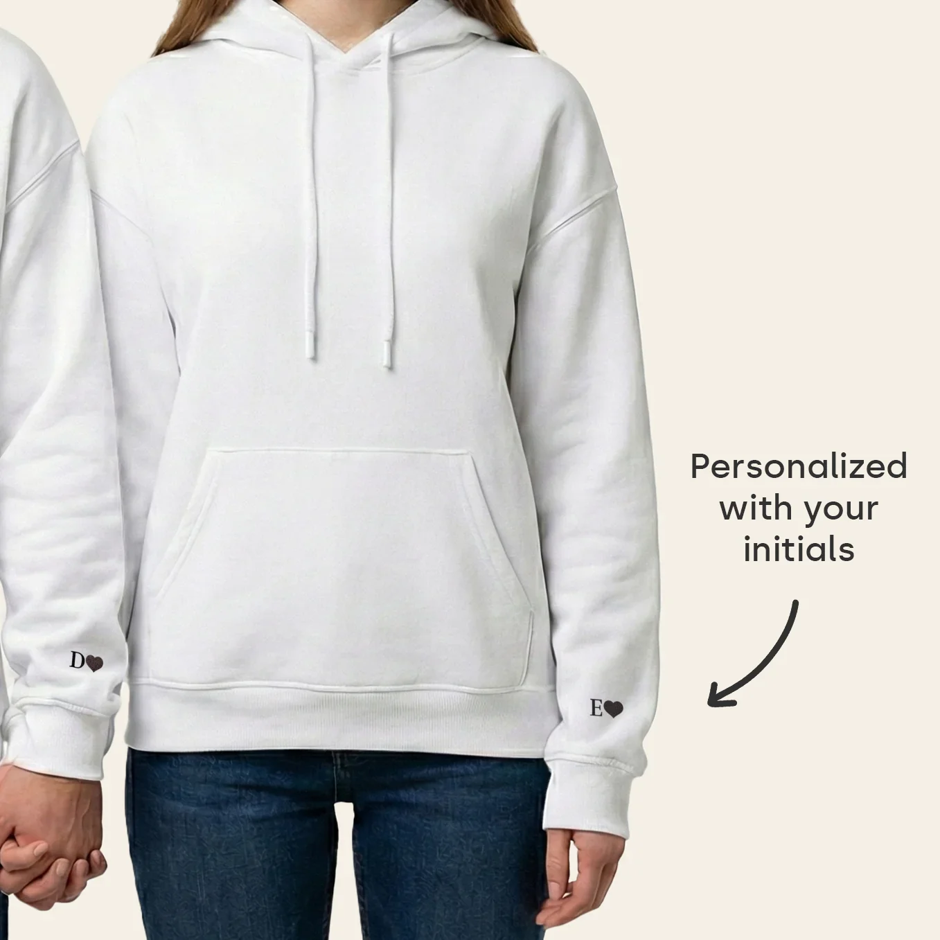 Personalized Couple Hoodies "Heart & Initials" - Image 8