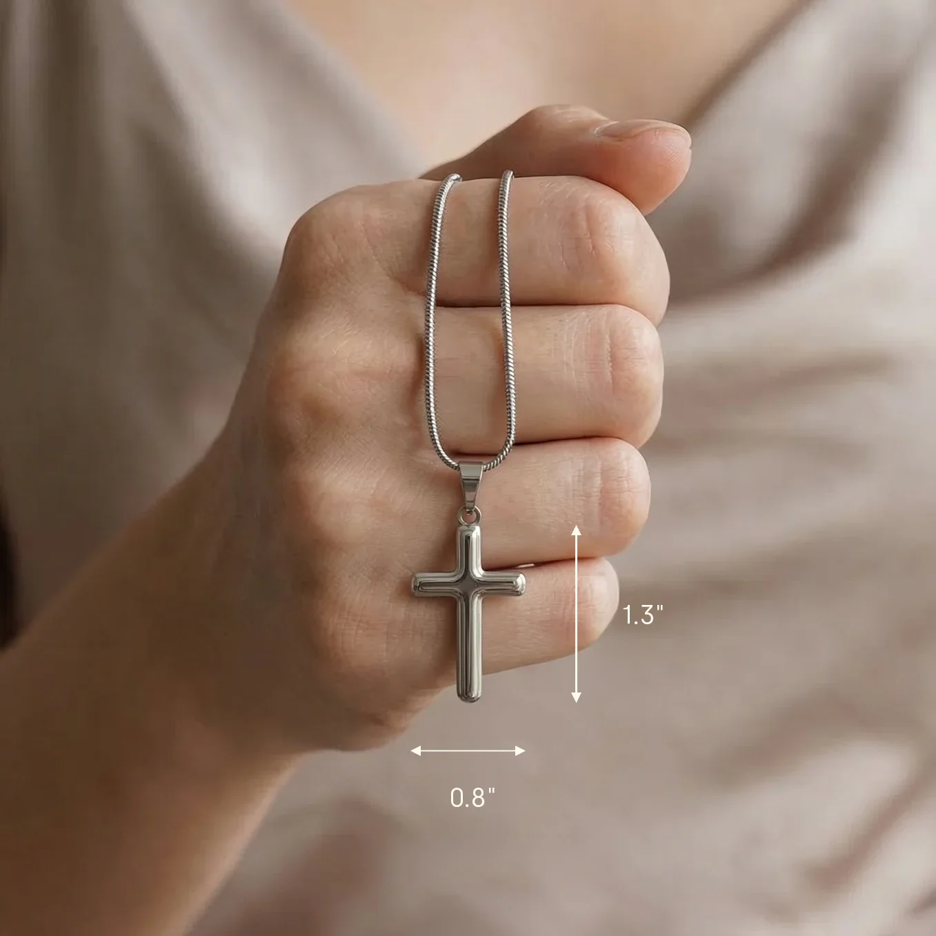 Personalized Necklace Cross "Happy Easter" - Image 11
