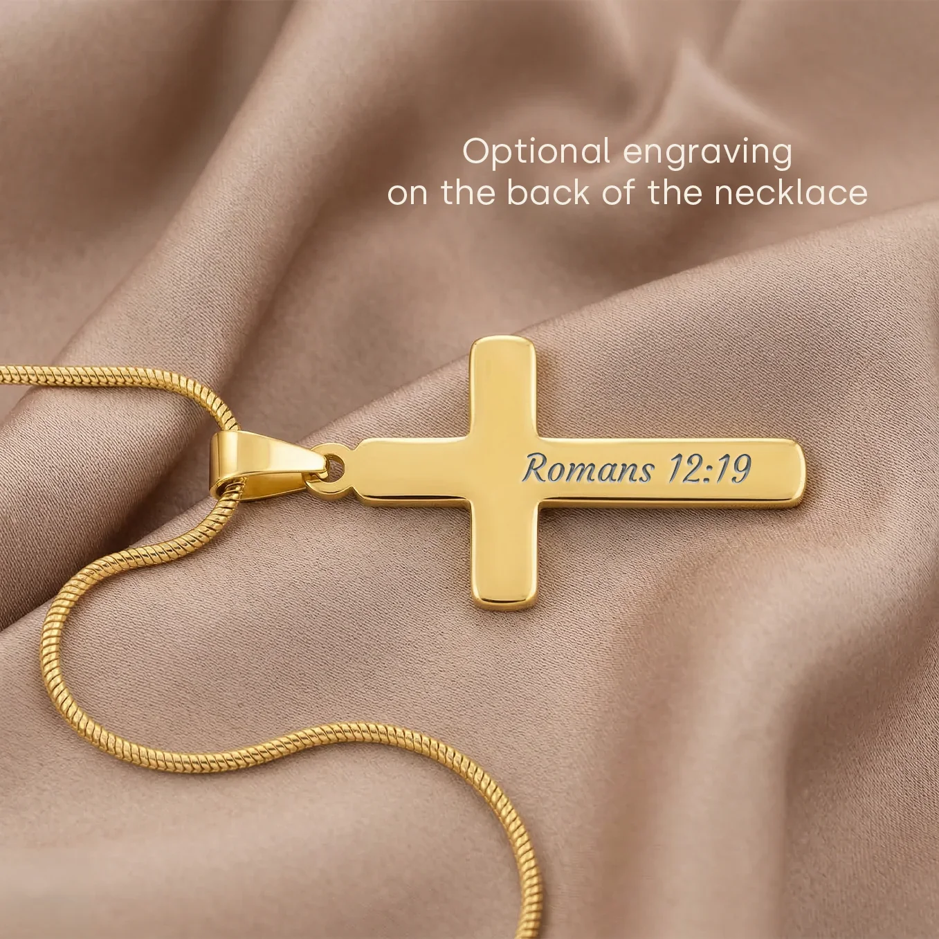 Personalized Necklace Cross "Happy Easter" - Image 15