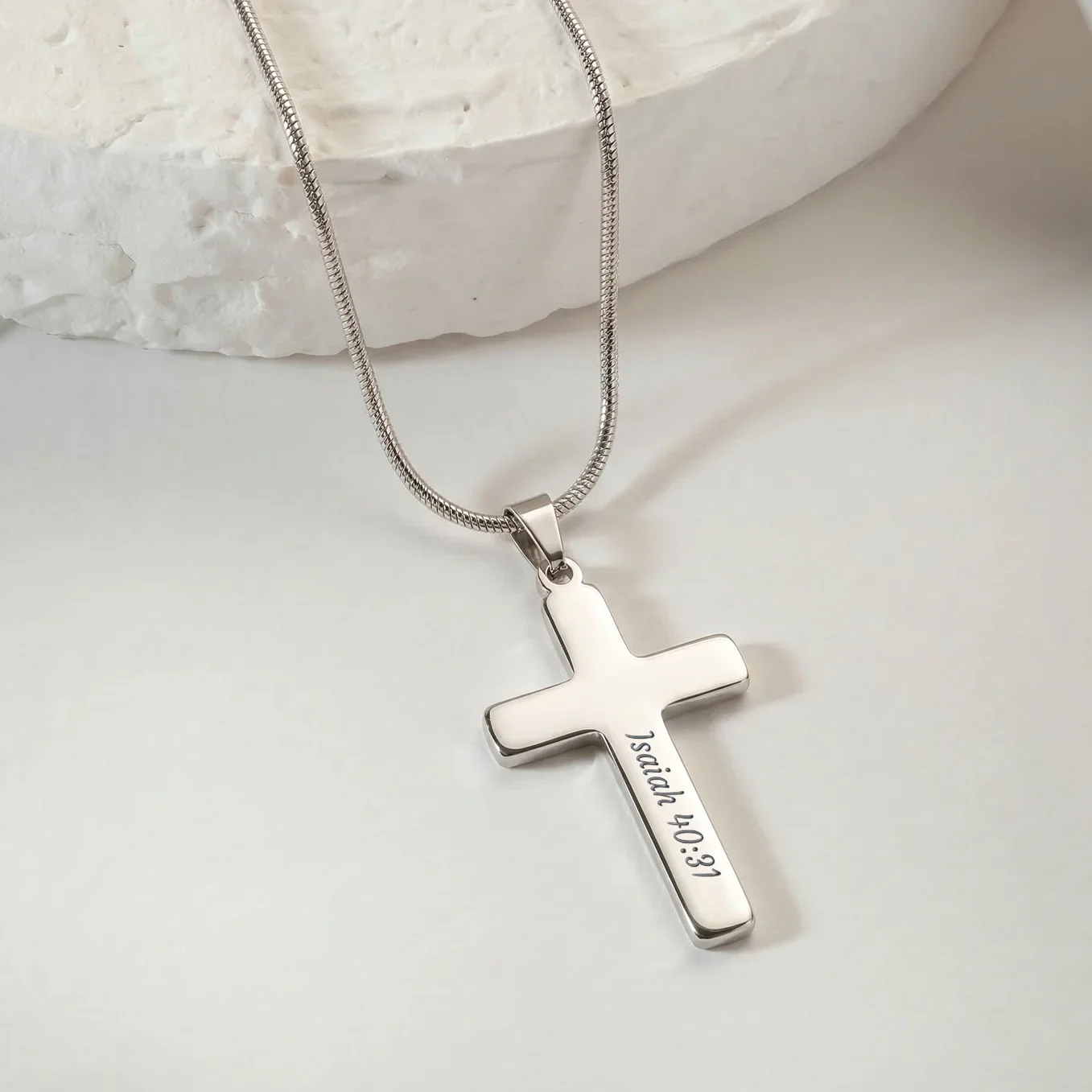 Personalized Necklace Cross "Happy Easter" - Image 17