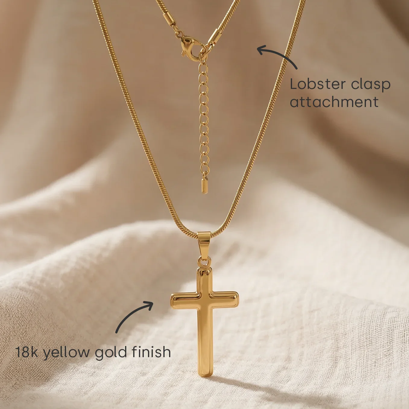 Personalized Necklace Cross "Happy Easter" - Image 3