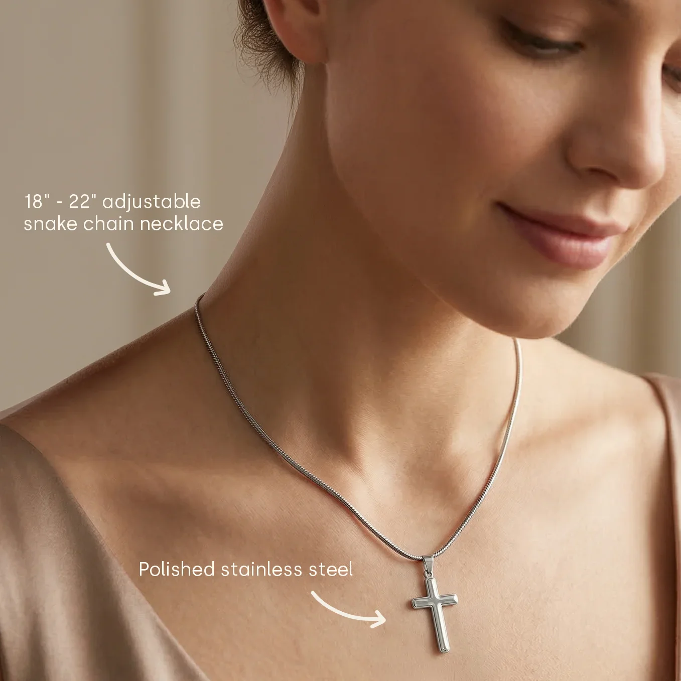 Personalized Necklace Cross "Happy Easter" - Image 7