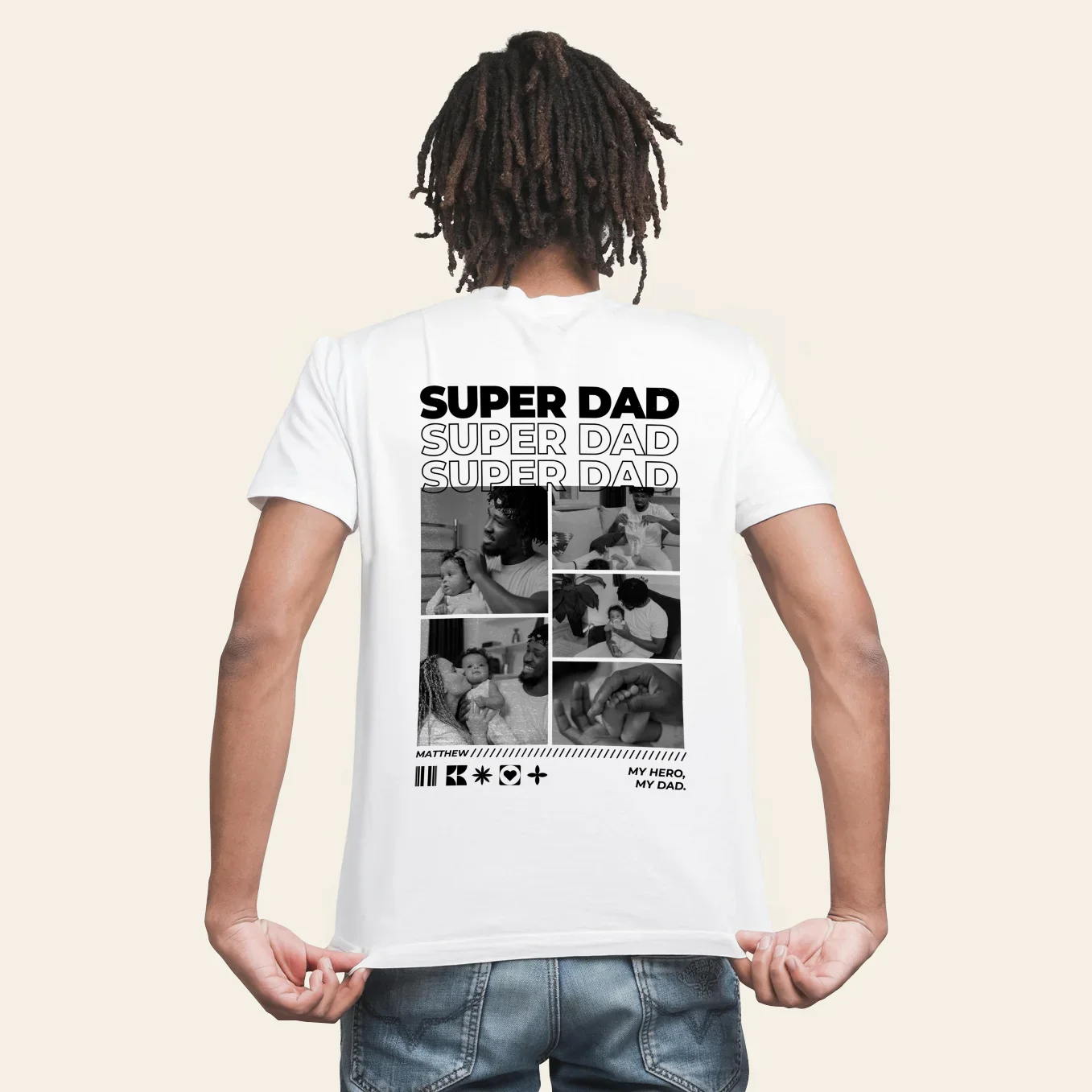 Personalized "Dad" Photo Oversize T-Shirt - Image 7