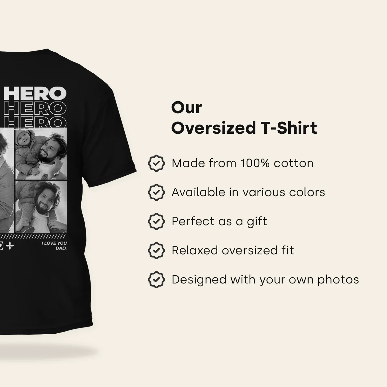 Personalized "Dad" Photo Oversize T-Shirt - Image 9