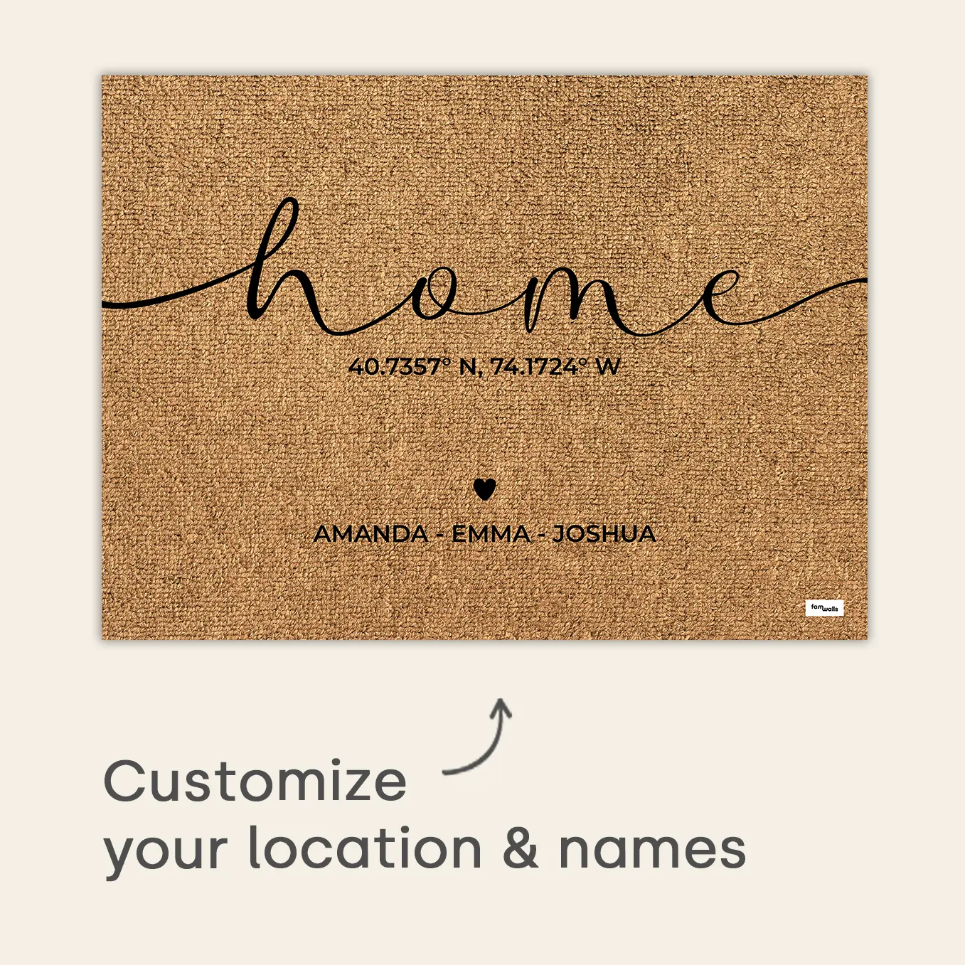 Personalized Doormat "Home Coordinates"
- Image 4