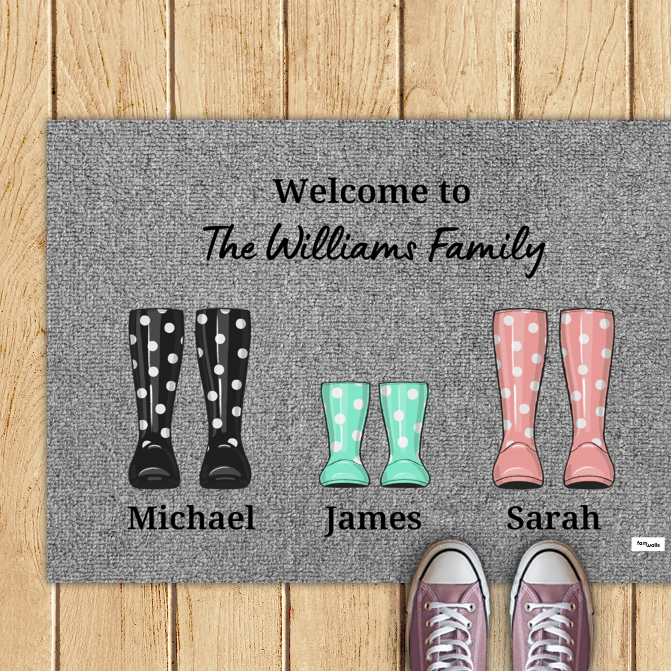 Personalized Doormat "Rain Boots" - Image 3