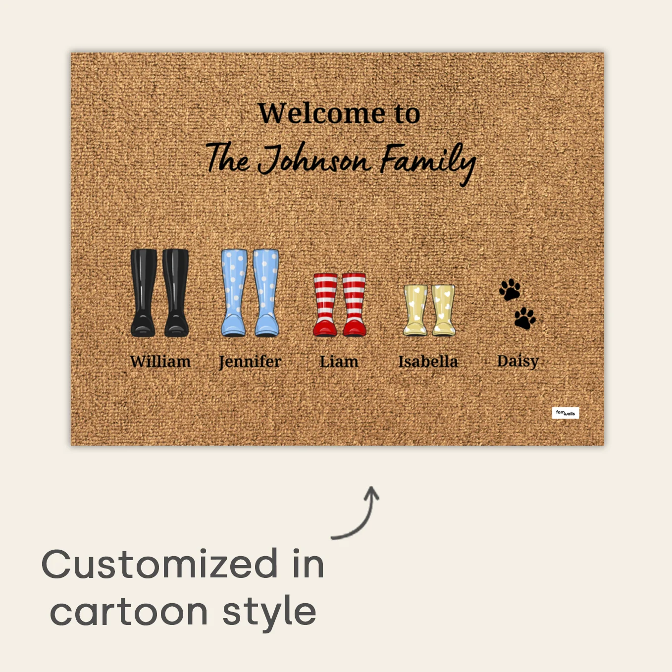 Personalized Doormat "Rain Boots" - Image 5