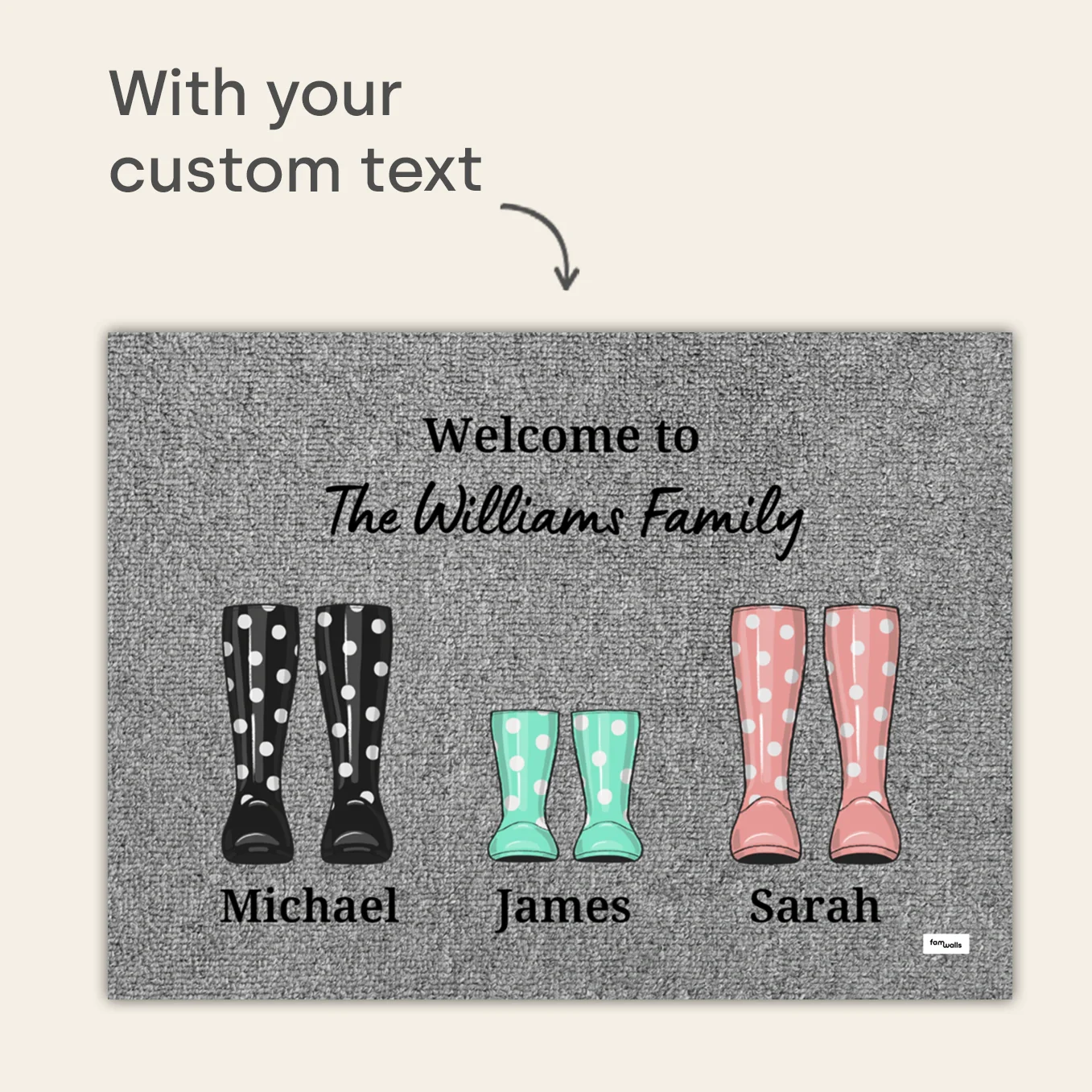 Personalized Doormat "Rain Boots" - Image 6