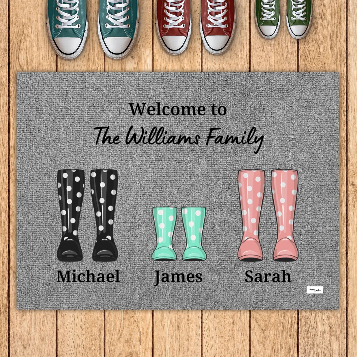 Personalized Doormat "Rain Boots" - Image 7
