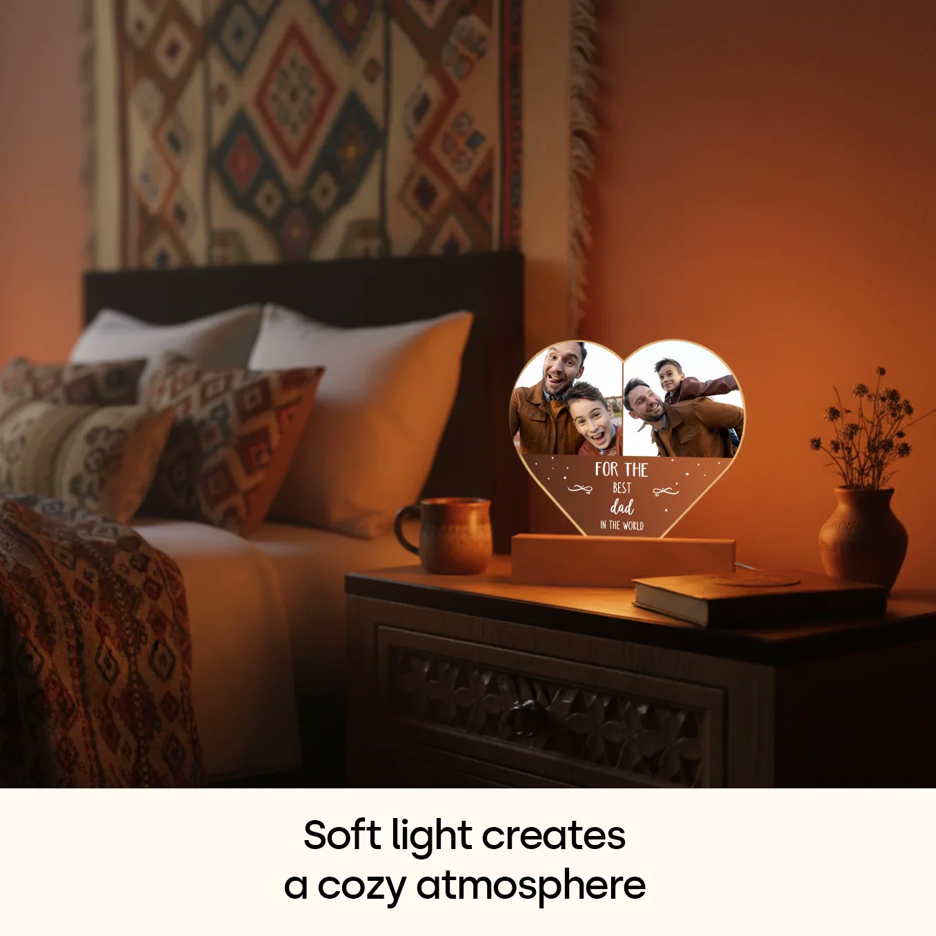 Personalized Heart Acrylic Light "Photos & Text" | Night Light, Deco Light, Glowlight | DAD - Image 10