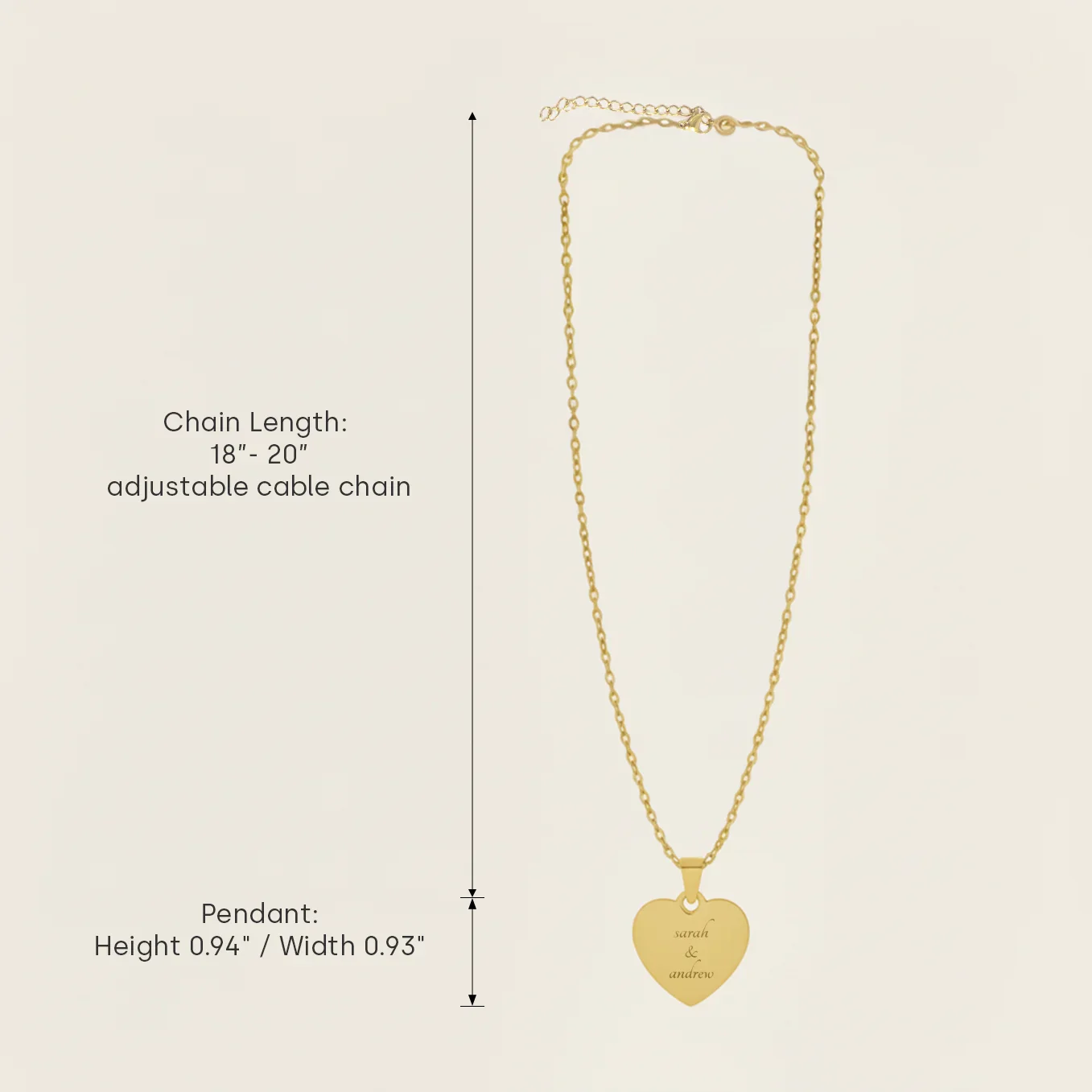 Personalized Heart Necklace "Love" - Image 8