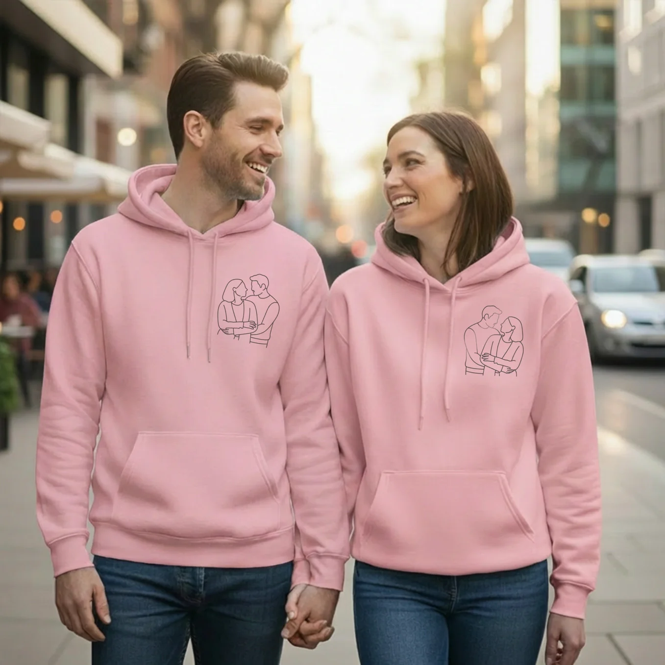 Personalized Hoodie "Couple Line Art" - Image 4